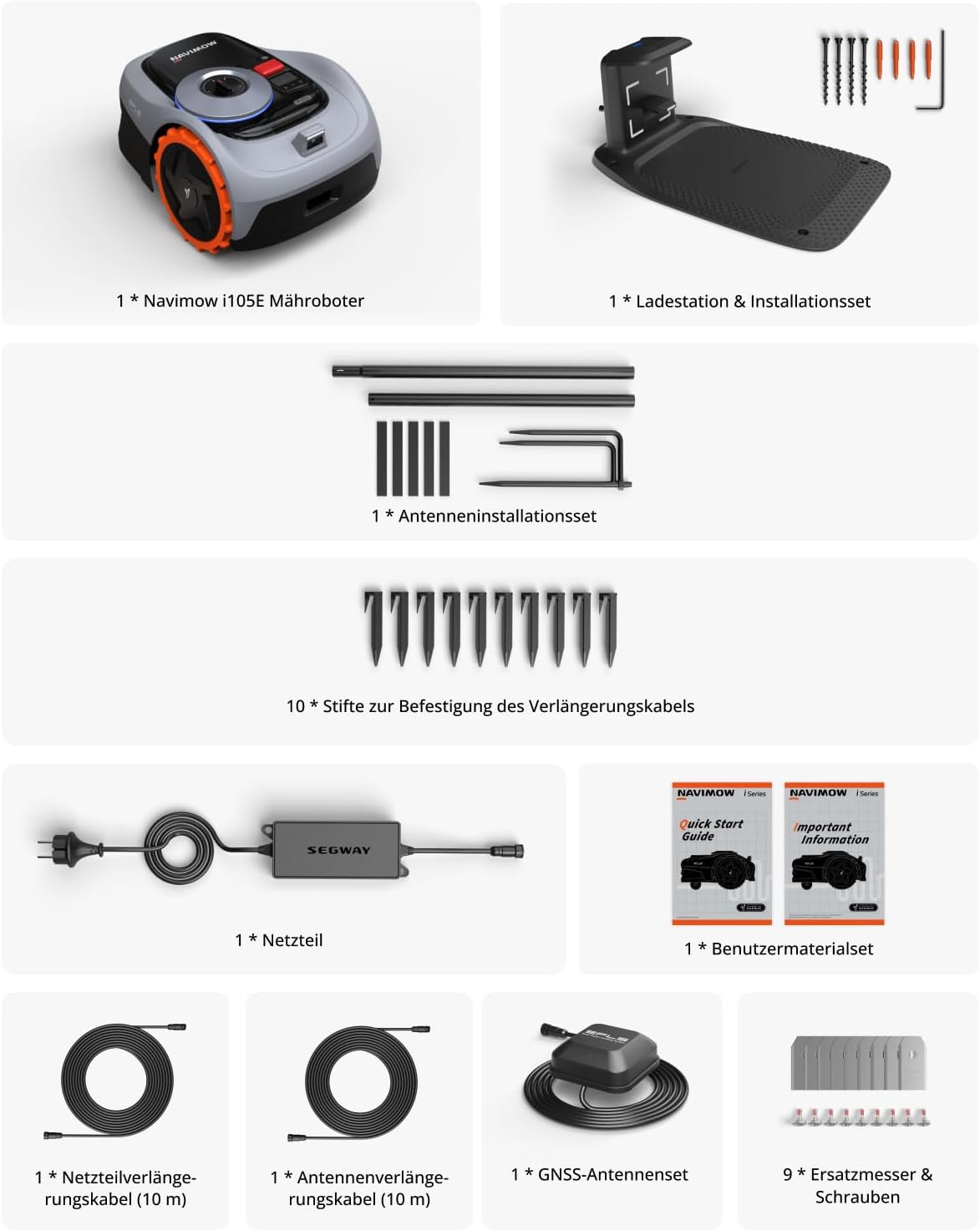 Navimow i105E Mähroboter 500 m², RTK+Vision, Igelschutz & KI