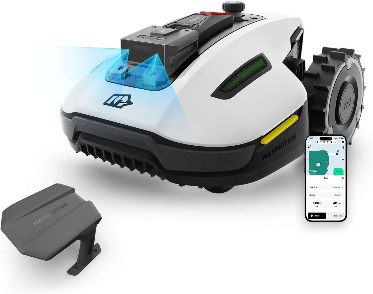 MAMMOTION YUKA Mini 500 Robotic Lawnmower without Boundary Cable, NetRTK+Vision, No RTK Antenna Required, Auto Mapping, Recommendation 500 m², with 4G Module, 50% Incline
