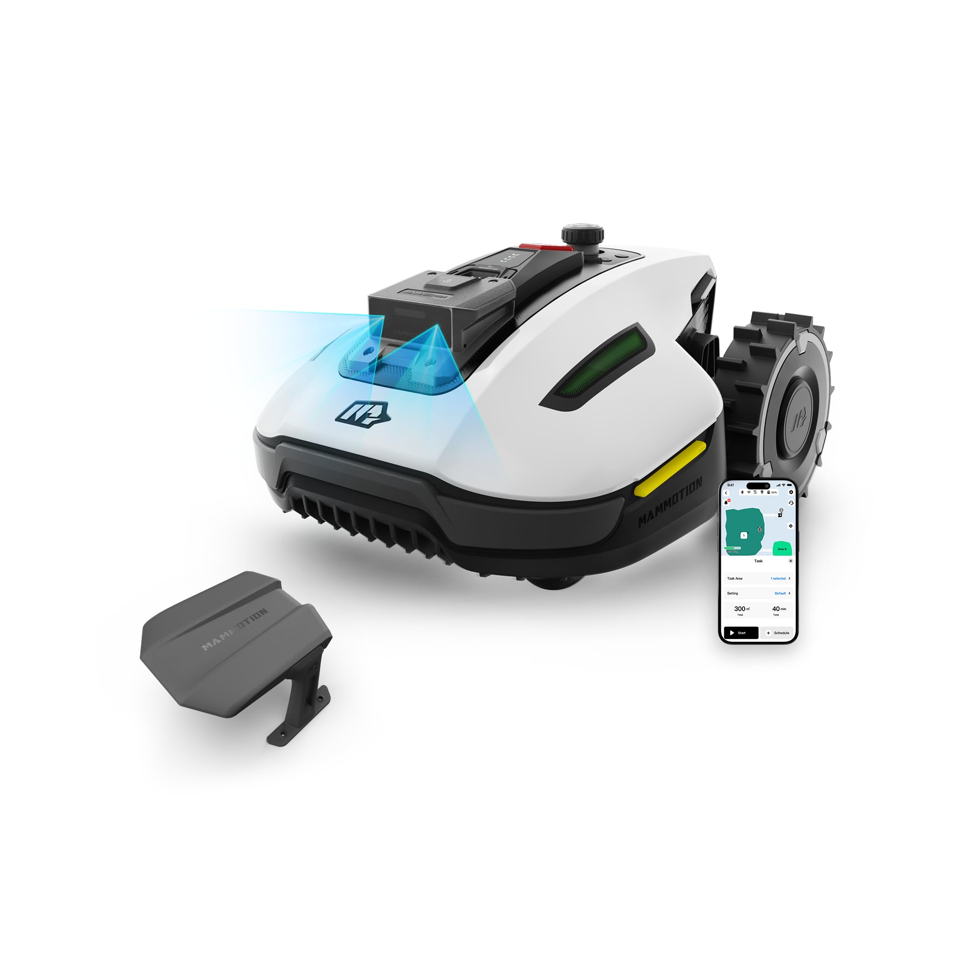 MAMMOTION YUKA Mini 500 Robotic Lawnmower without Boundary Cable, NetRTK+Vision, No RTK Antenna Required, Auto Mapping, Recommendation 500 m², with 4G Module, 50% Incline
