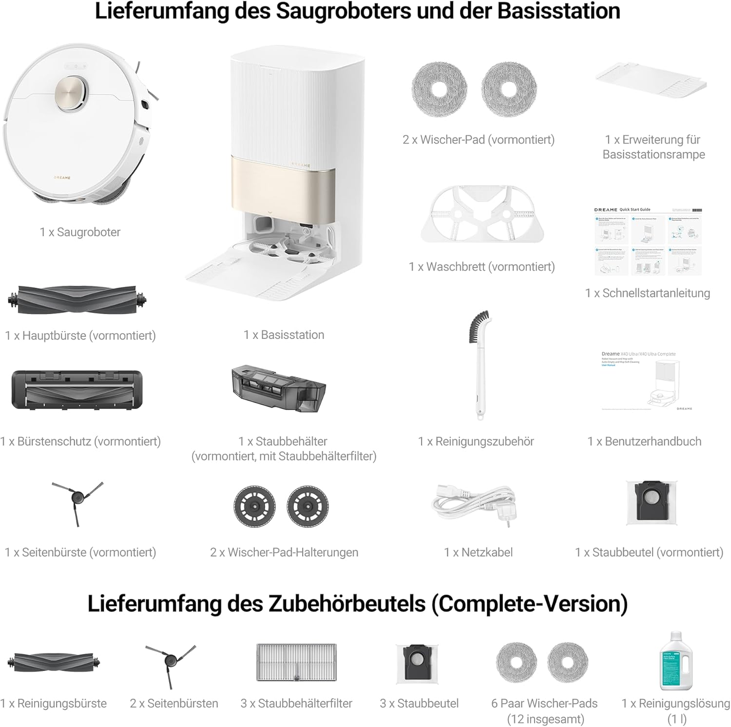 Dreame X40 Ultra Robot Vacuum with Mop, 12,000Pa, Self-Cleaning & Auto Empty
