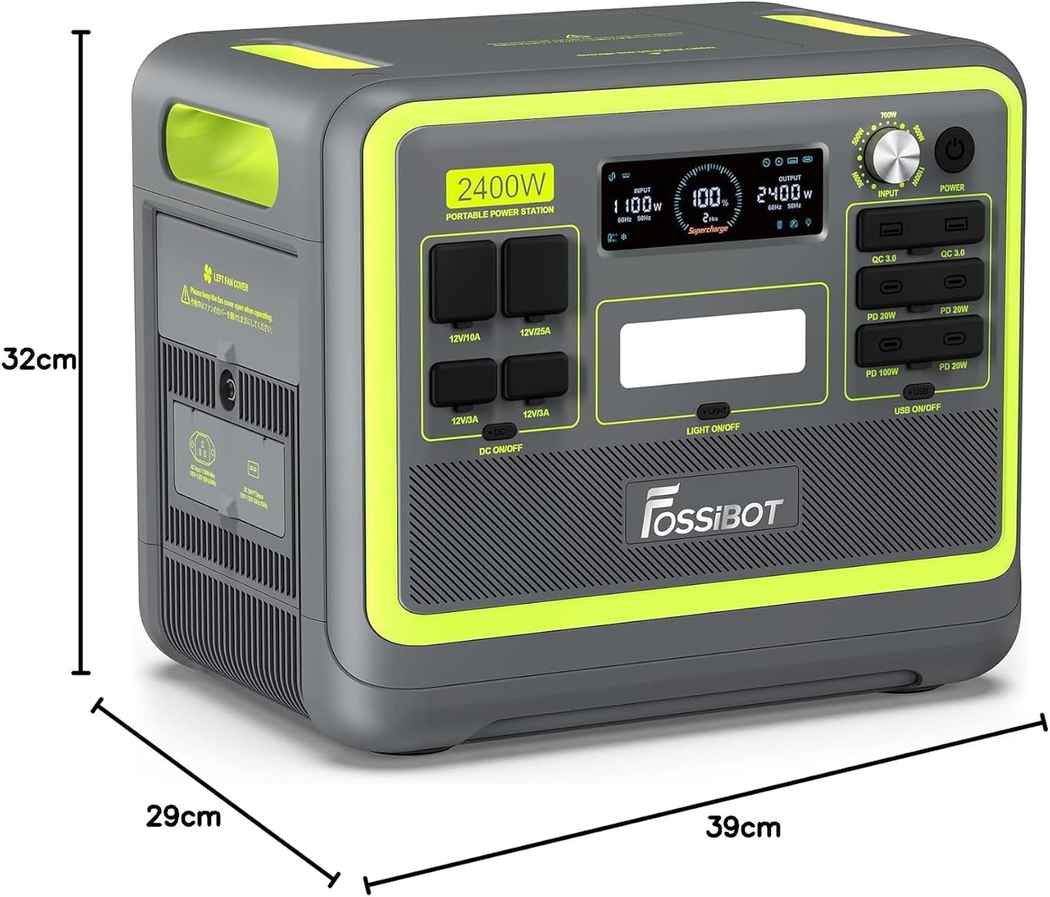 FOSSIBOT F2400 Powerstation 2400W (4800W Peak) mit 200W Solarpanel