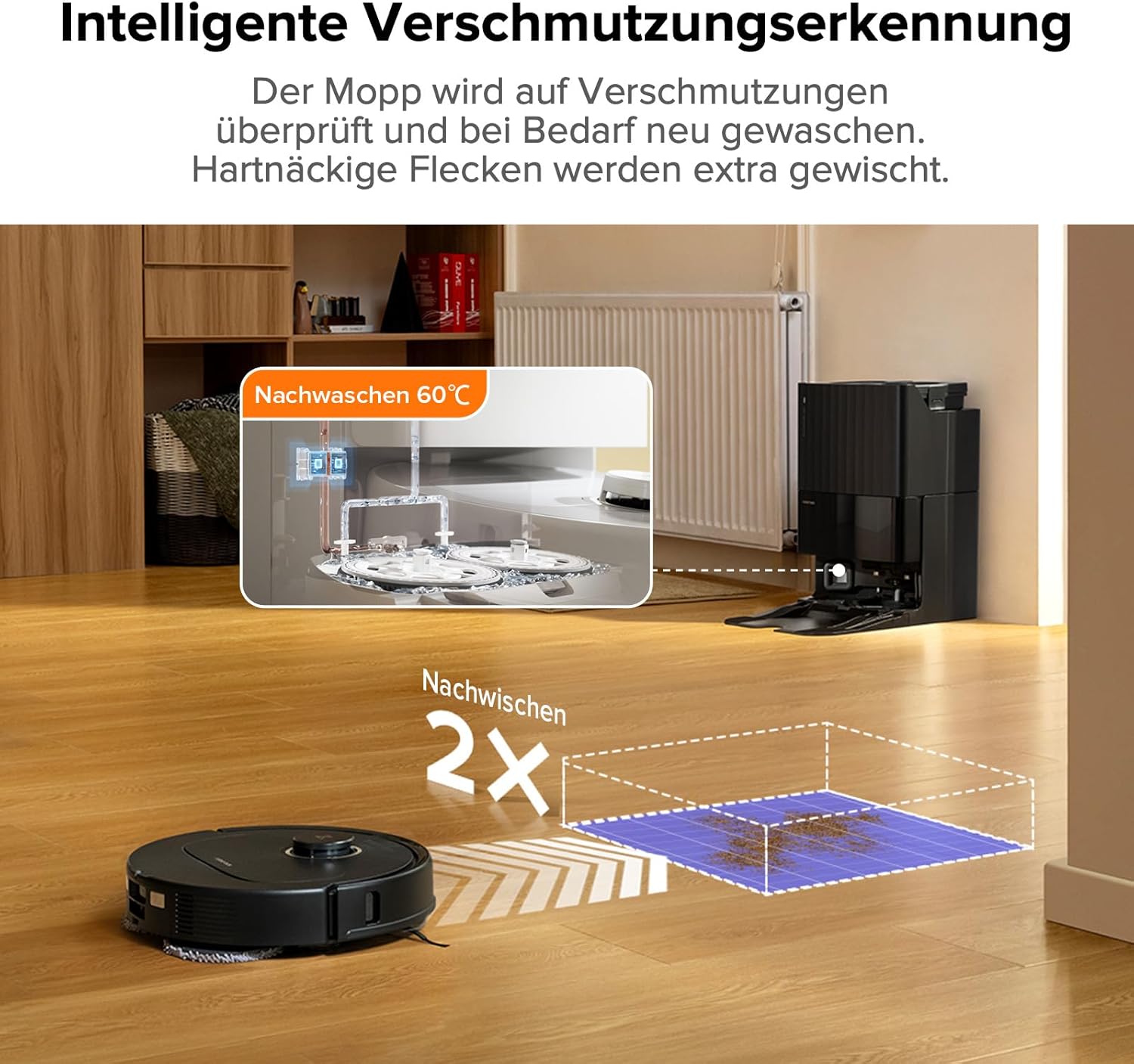 Roborock Qrevo Pro Set, 7000 Pa, FlexiArm™, 60 °C Moppreinigung