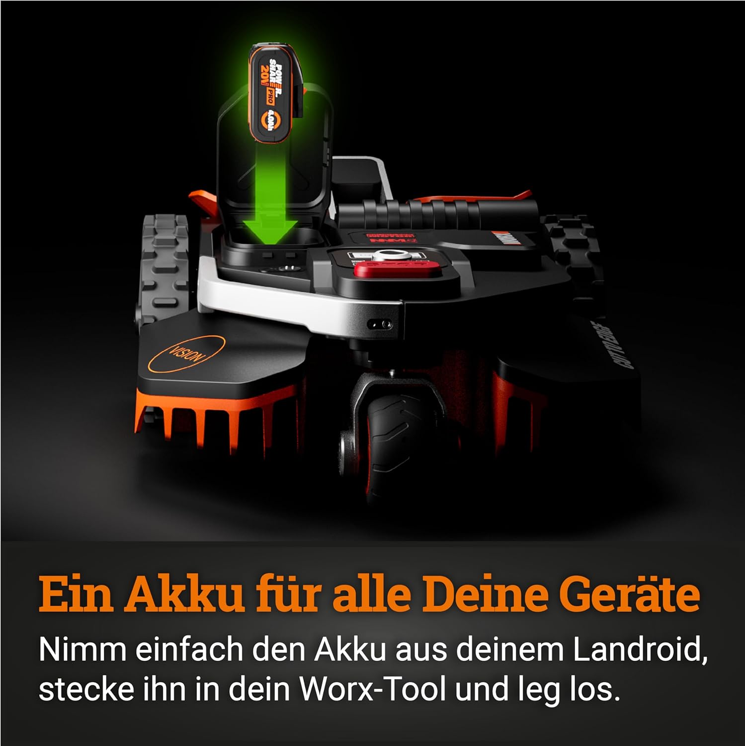 WORX Vision S250 Mähroboter 250 m² ohne Kabel, KI & Igelschutz