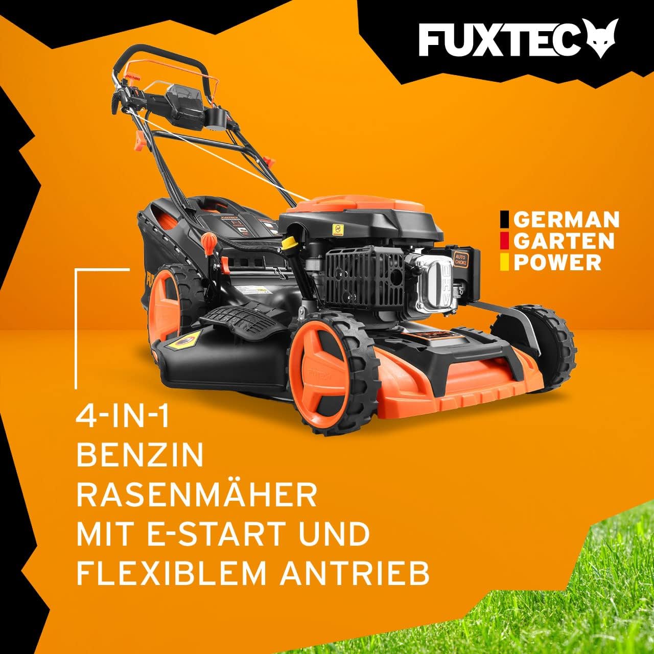 FUXTEC FX-RM5196eSPRO 4in1 Benzinmäher, E-Start & Antrieb, 51 cm Schnitt