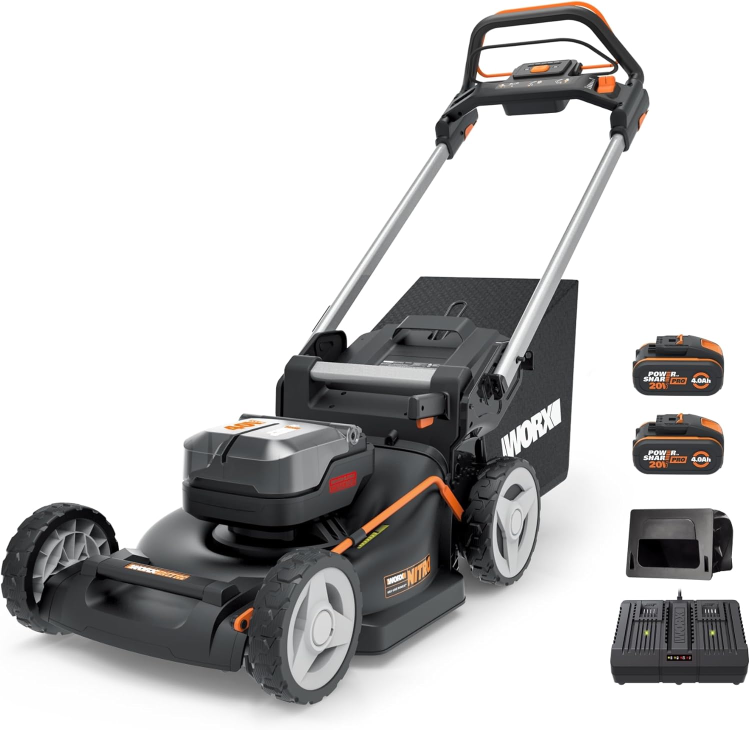 WORX WG749E Akku-Rasenmäher 40V, 46 cm, Radantrieb & Akku-Set
