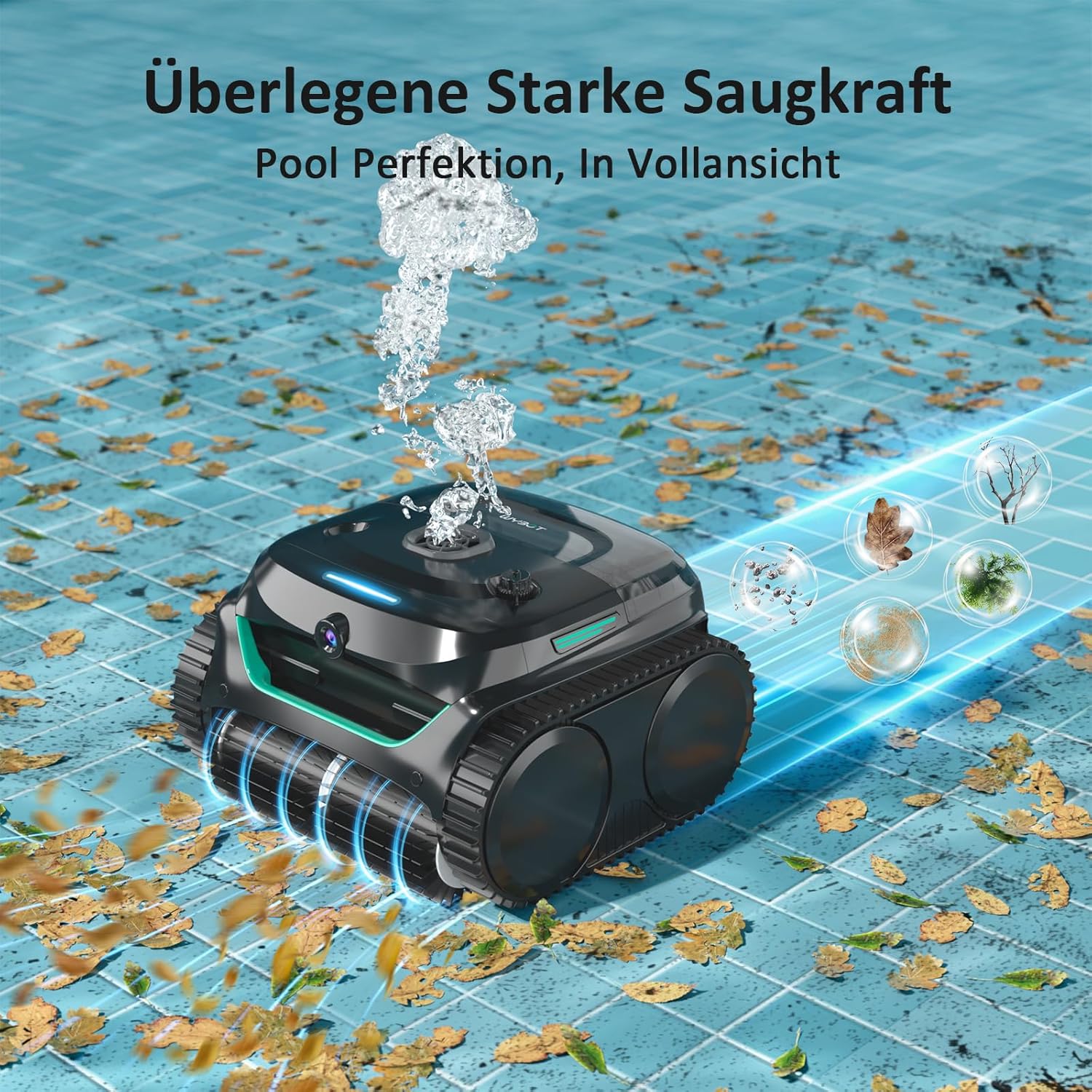 WYBOT C2 Vision AI Kabelloser Poolroboter, Akku, Boden & Wand, Zweischicht-Filter, starke Absaugung, bis 180㎡