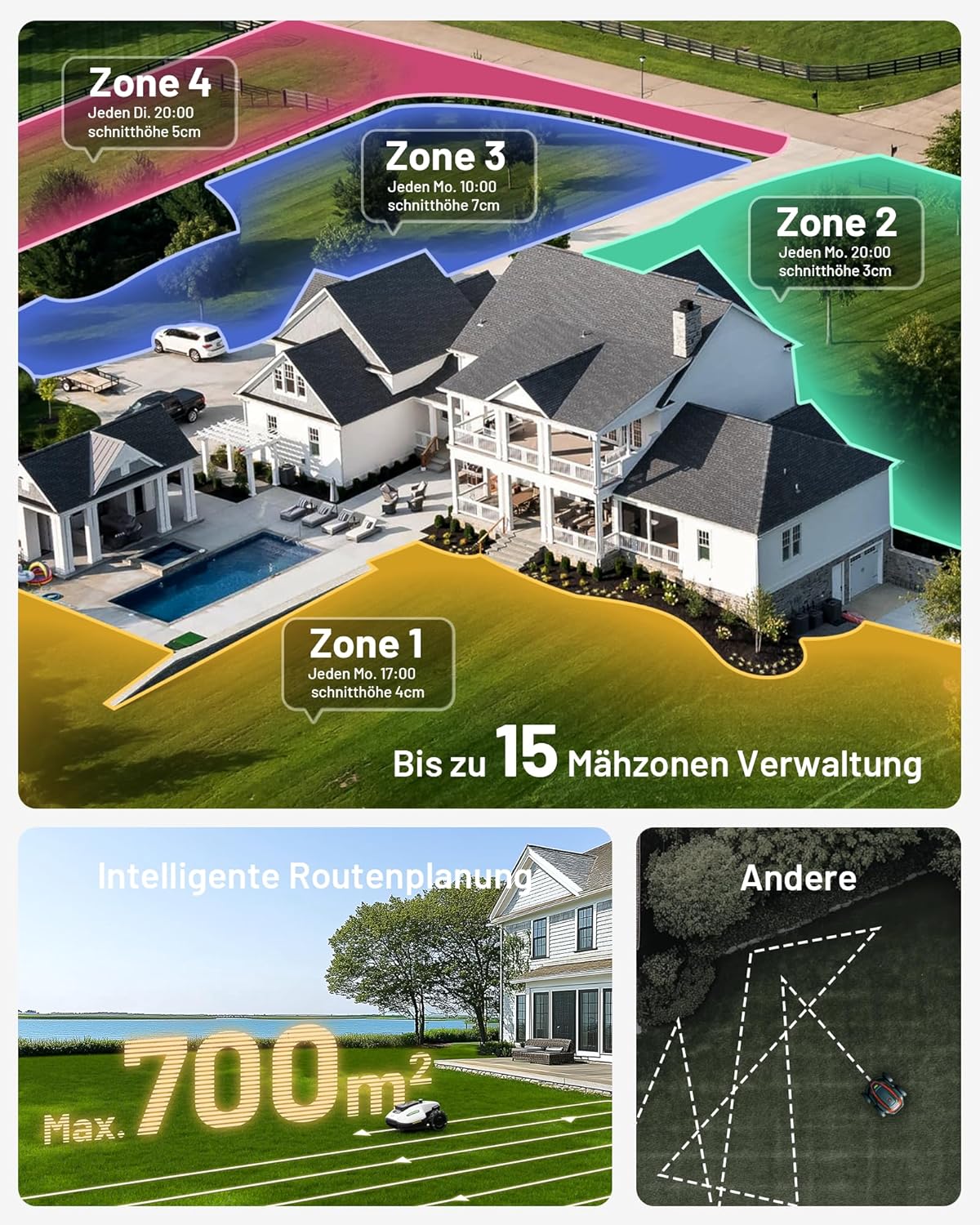 MAMMOTION YUKA Mini 500 Robotic Lawnmower, No Boundary Cable, 4G, Auto Mapping, 500m², 50% Incline