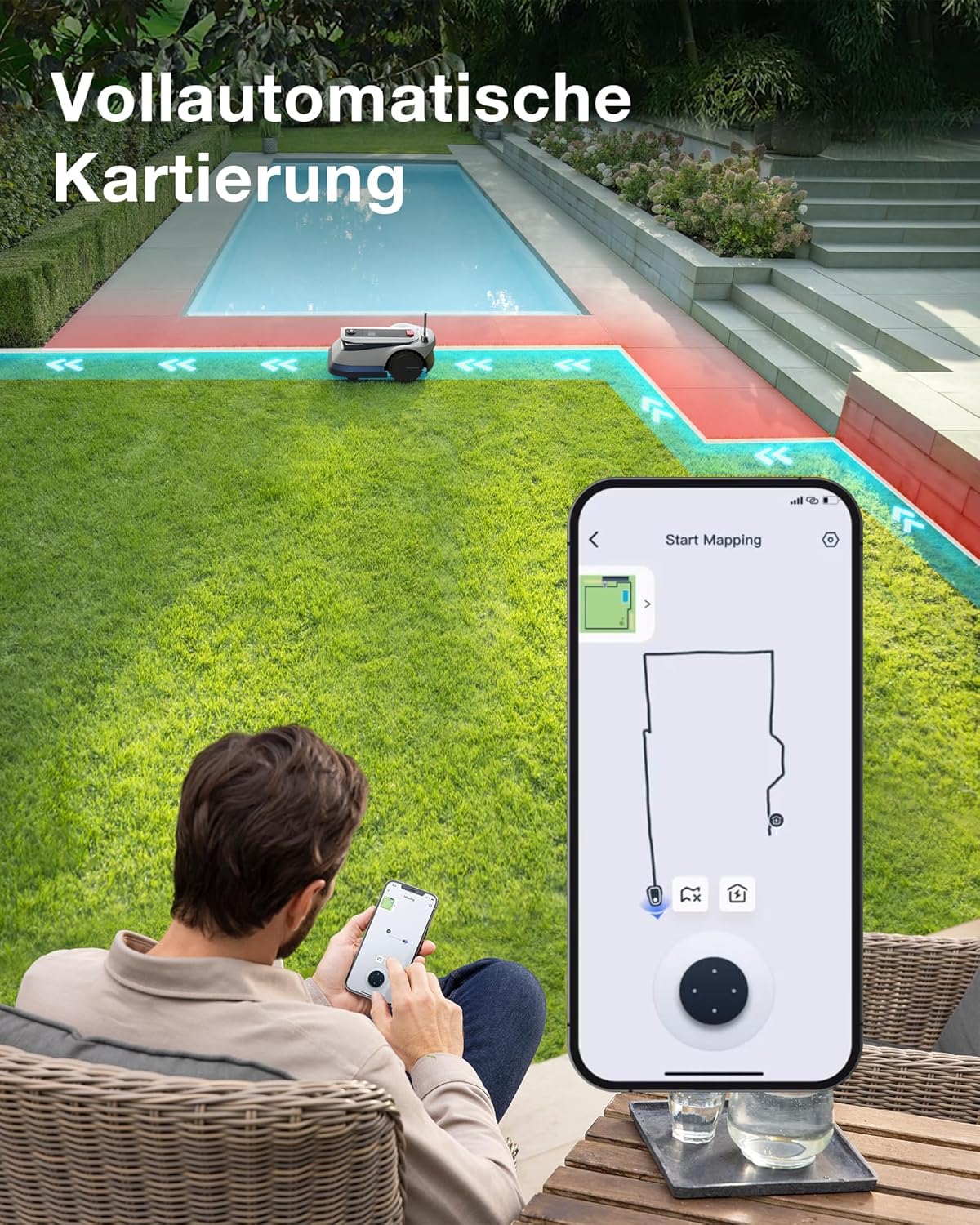 ECOVACS GOAT G1-800 Mähroboter 800 m², ohne Kabel, GPS & Hindernisvermeidung