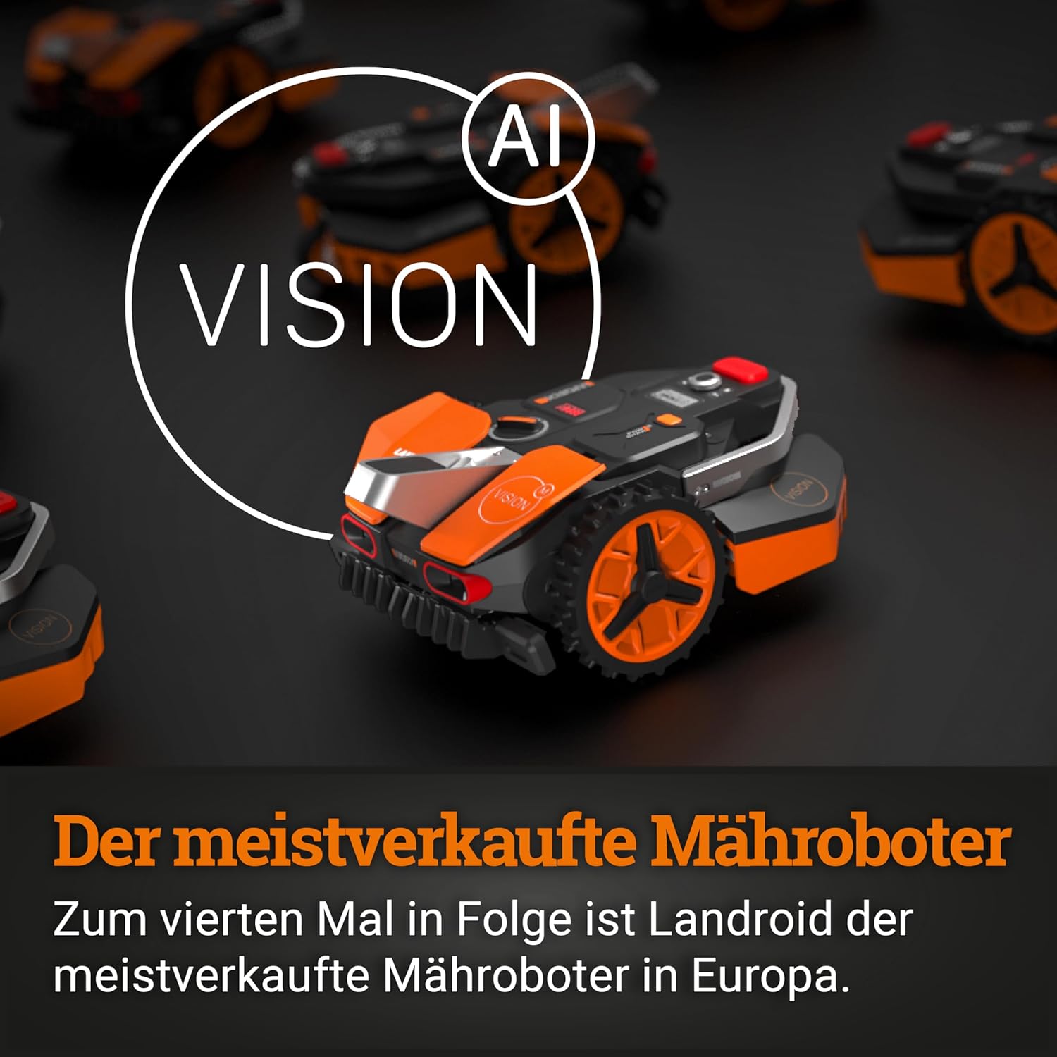 WORX Vision M800 Mähroboter 800 m² ohne Kabel, KI & Igelschutz
