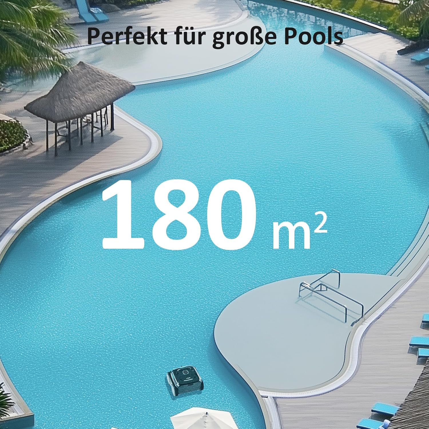 WYBOT C2 Vision AI Kabelloser Poolroboter, Akku, Boden & Wand, Zweischicht-Filter, starke Absaugung, bis 180㎡