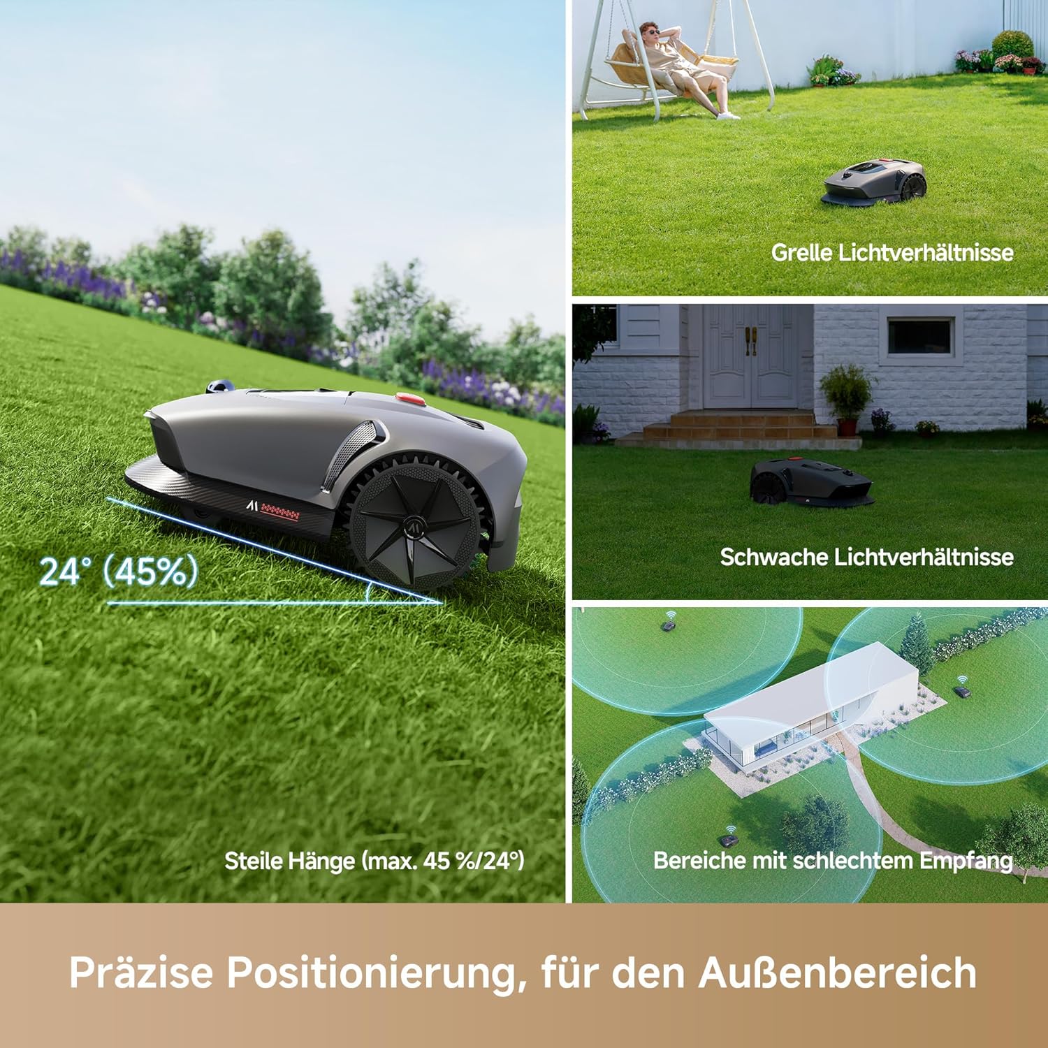 MOVA 600 Mähroboter 600 m², 3D-LiDAR & App-Steuerung