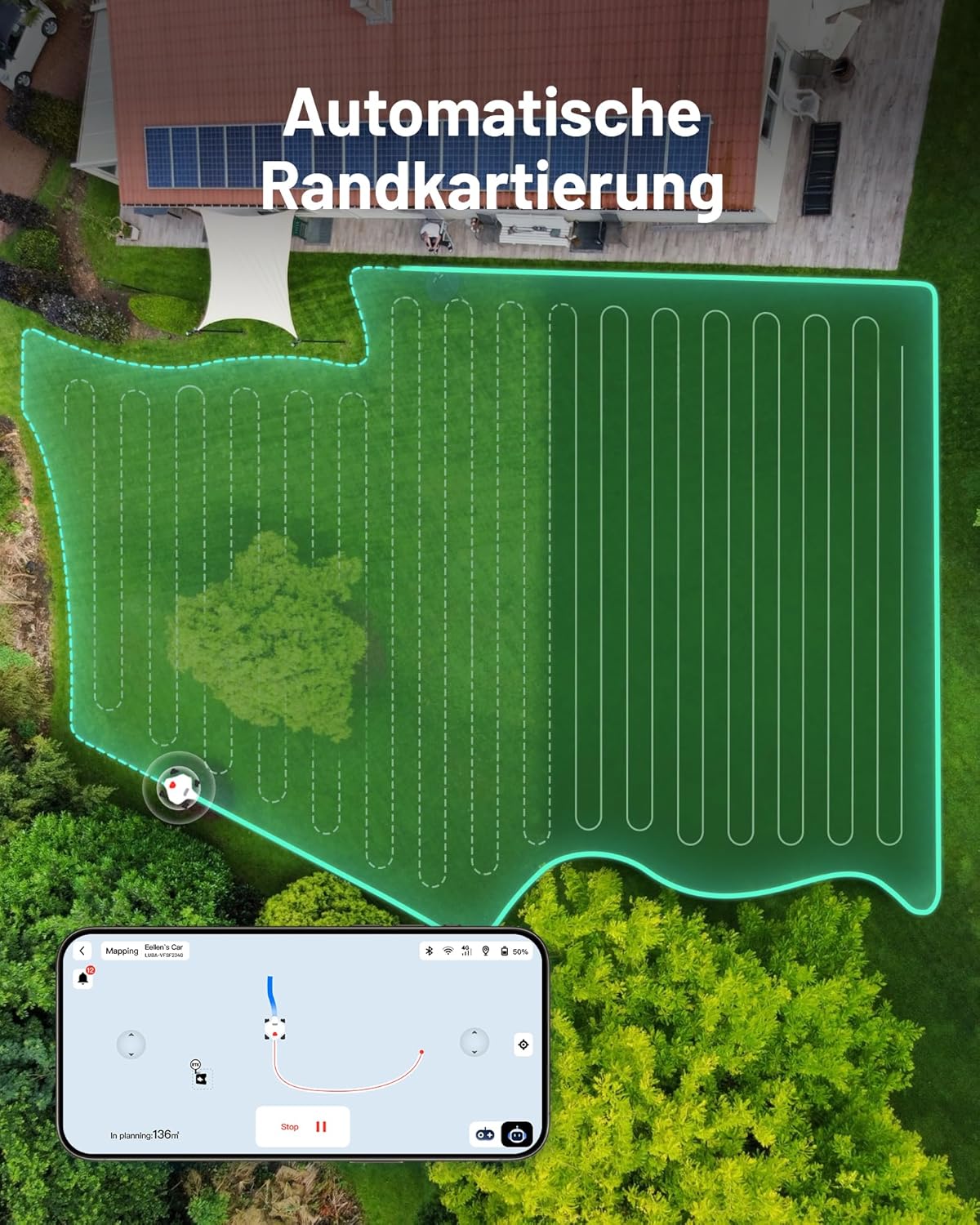 MAMMOTION LUBA 2 AWD 5000X Mähroboter 5000 m², NetRTK+Vision, ohne Kabel, 80 % Steigung