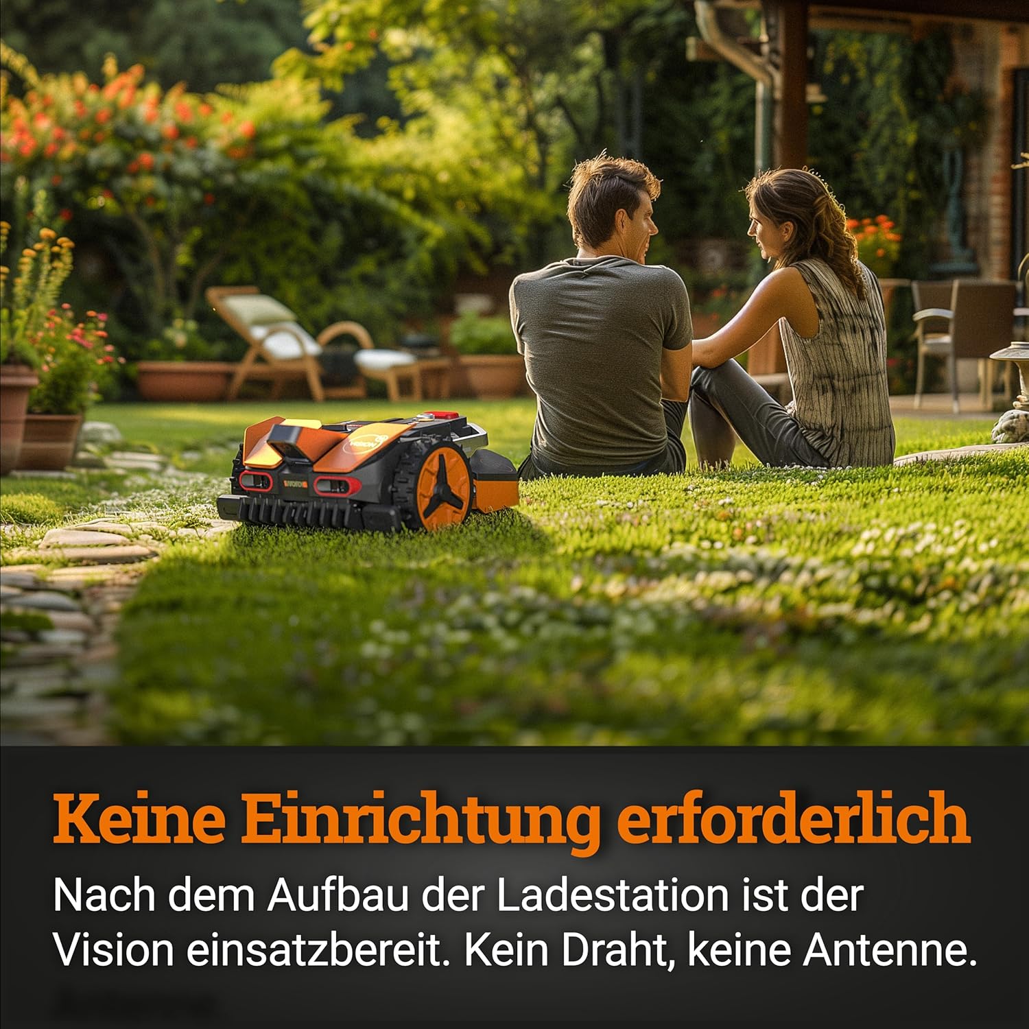 WORX Vision M800 Mähroboter 800 m² ohne Kabel, KI & Igelschutz