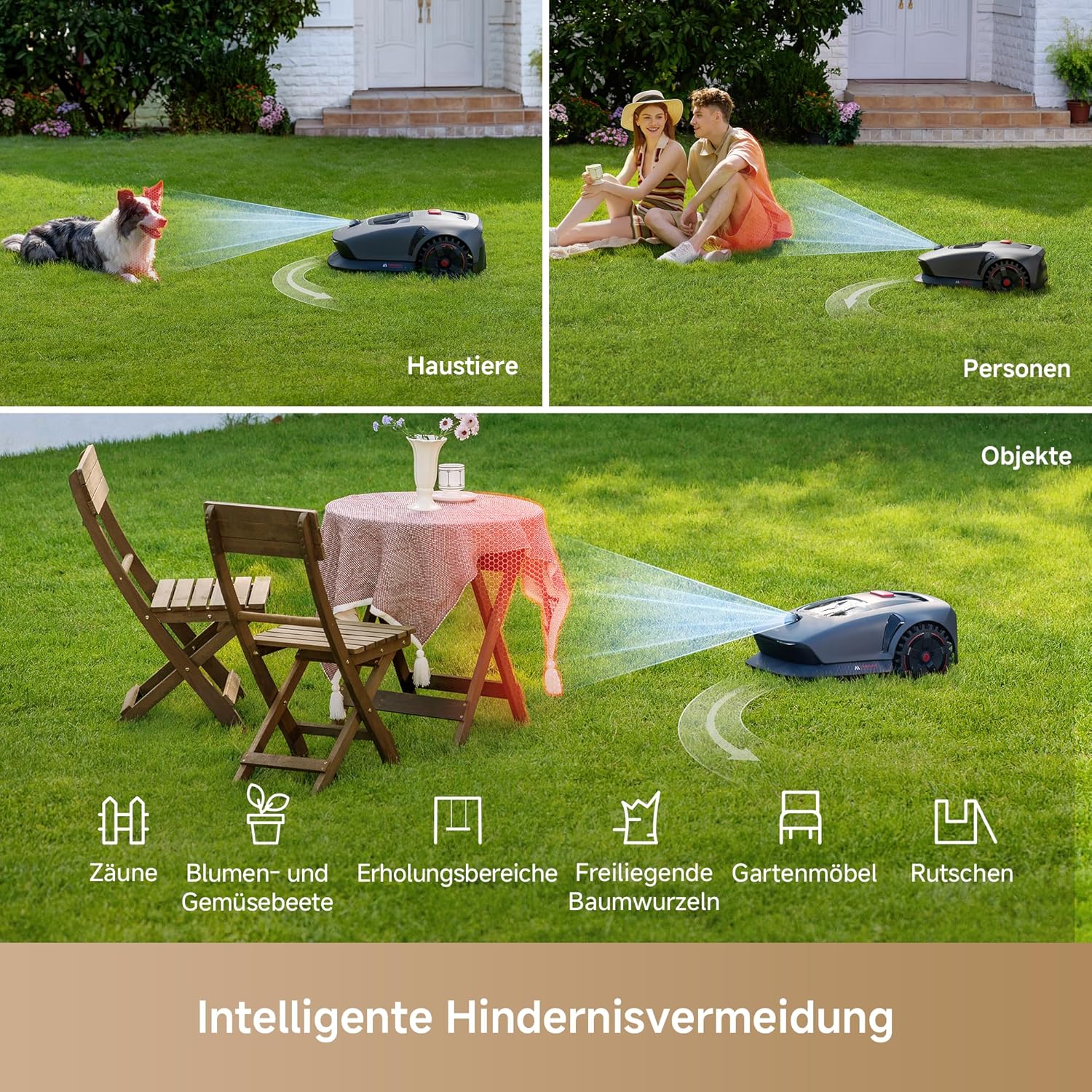 MOVA 1000 Mähroboter 1000 m², 3D-LiDAR & App-Steuerung