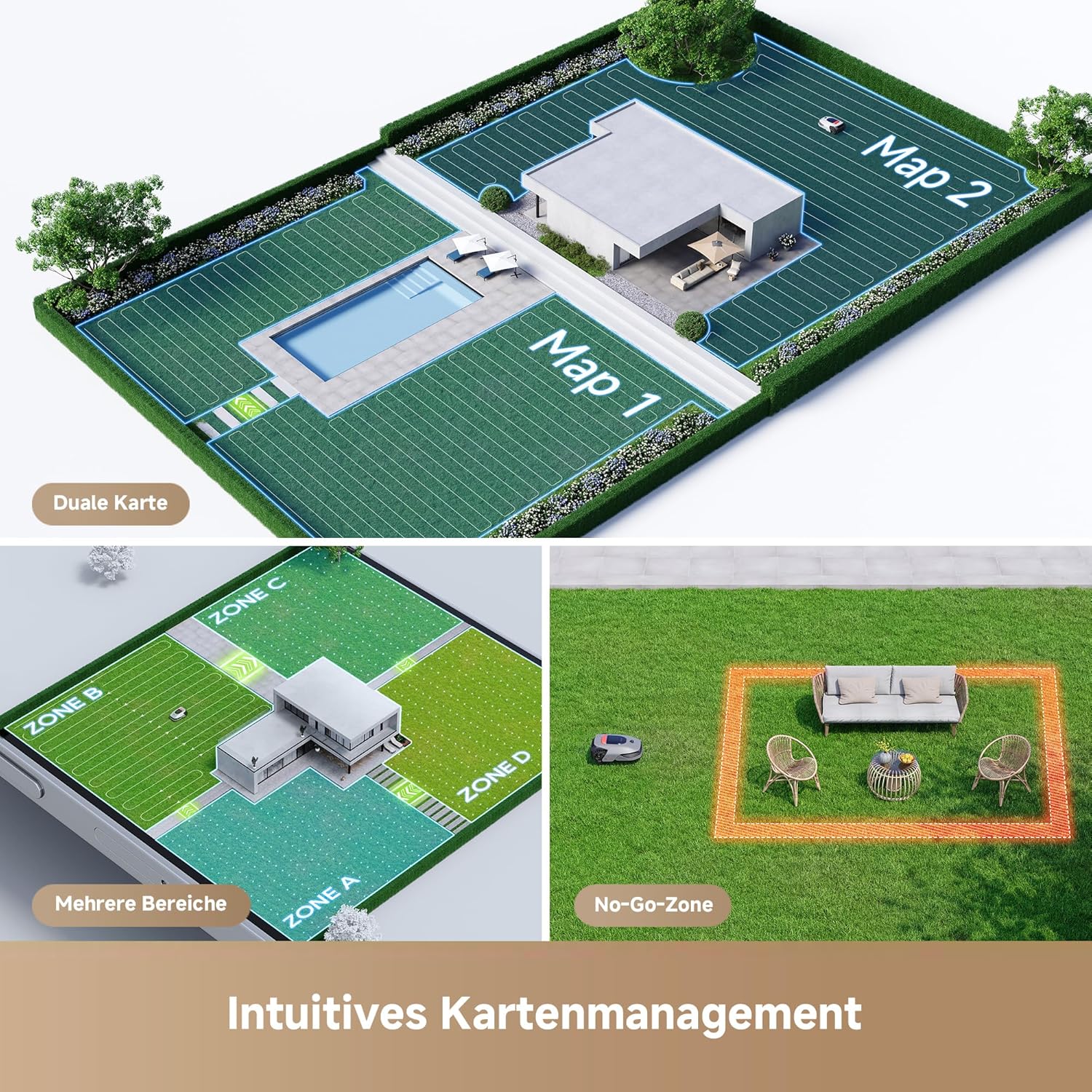 Dreame A1 Pro Mähroboter, 2000m², Drahtlos, OmniSense™, App & Zonensteuerung, Hindernisvermeidung