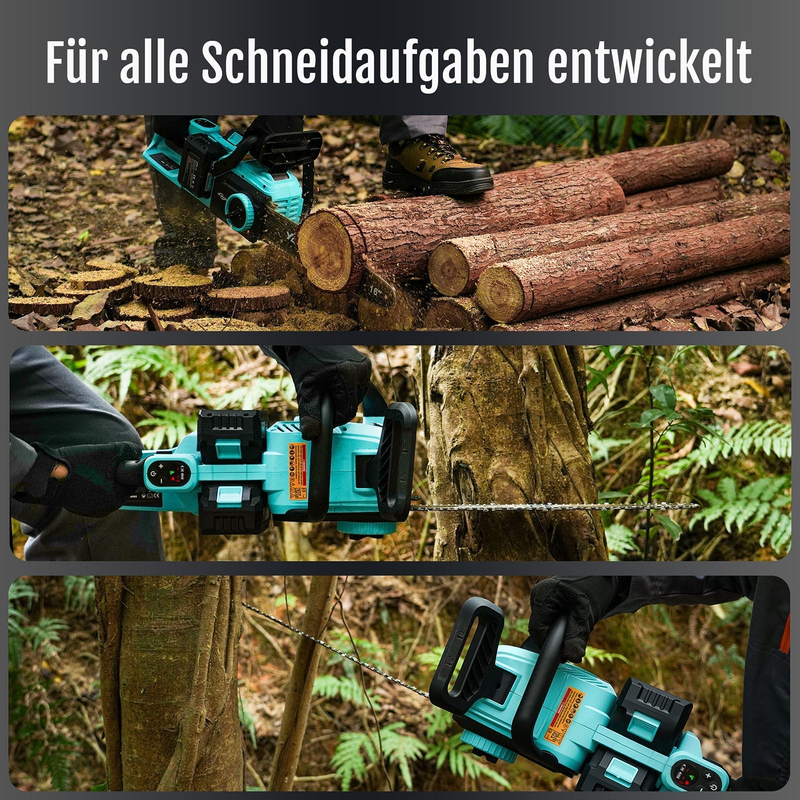 YARDCARE 16" bürstenlose Akku-Kettensäge