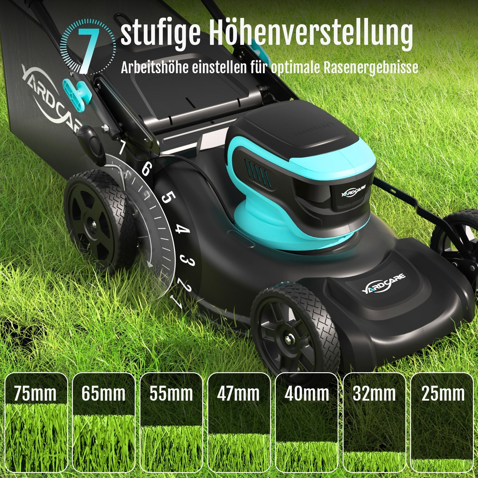 YARDCARE 16" bürstenloser Akku-Rasenmäher