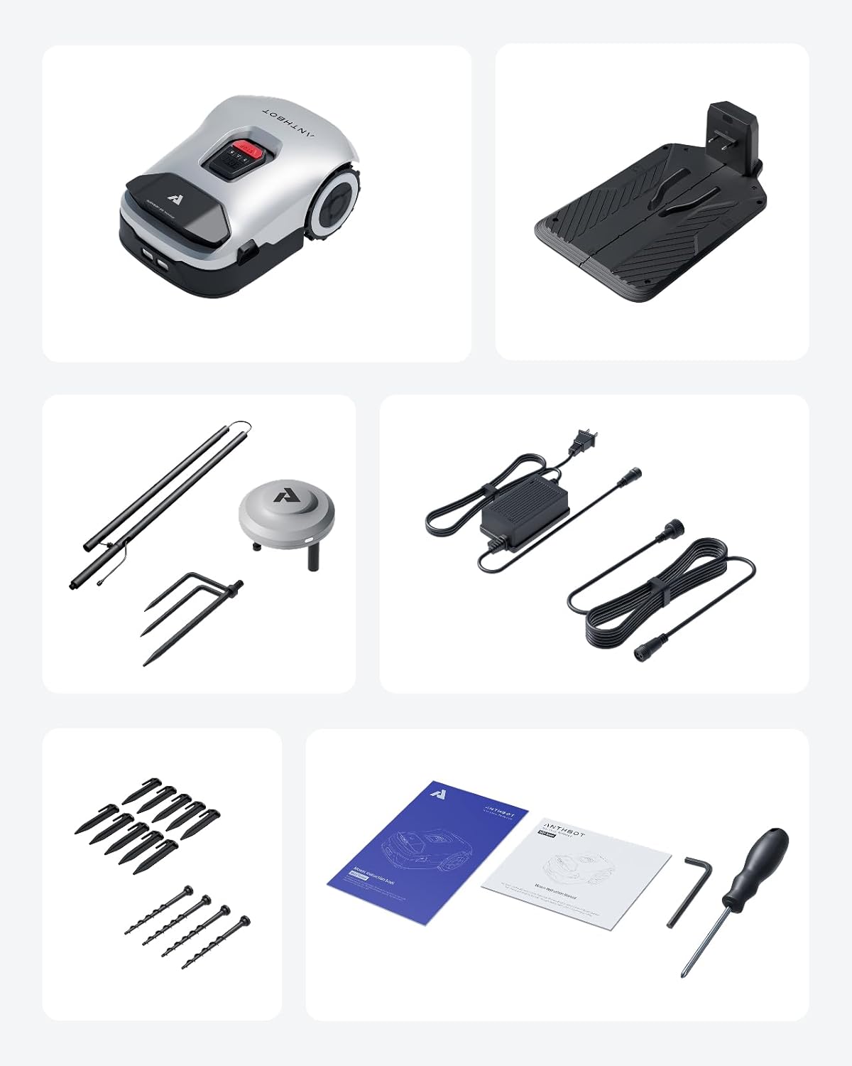 ANTHBOT KI Mähroboter, 900m², Kabellos, RTK+4-Kamera, Mehrzonen, Hindernisvermeidung