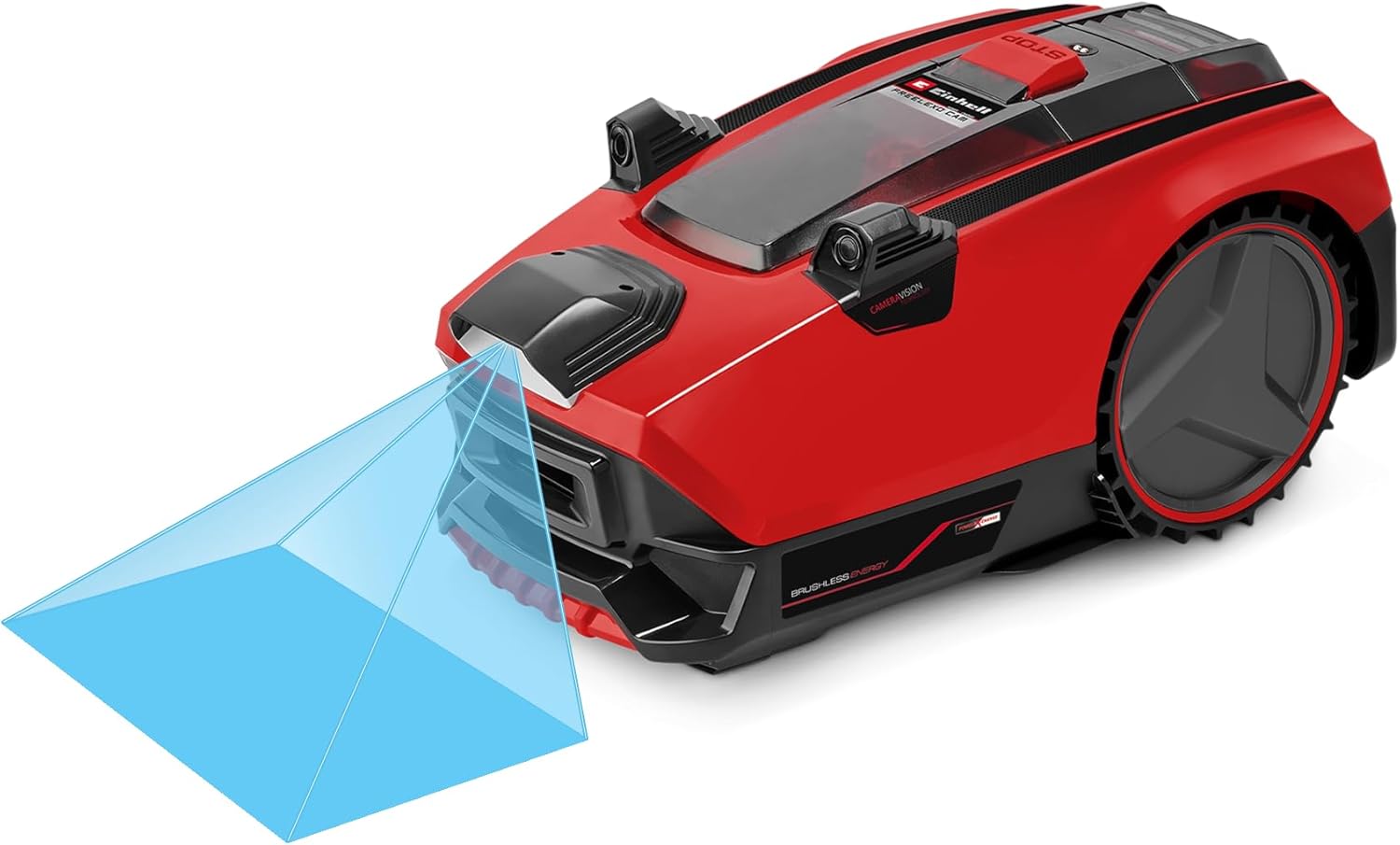 Einhell Mähroboter FREELEXO CAM 500 Power X-Change (18V, Kamera ersetzt Begrenzungsdraht, für 500 m², Brushless, bis 25% Steigung, Schnittbreite 18 cm, inkl. 3,0 Ah Akku, 5 m Magnetband)