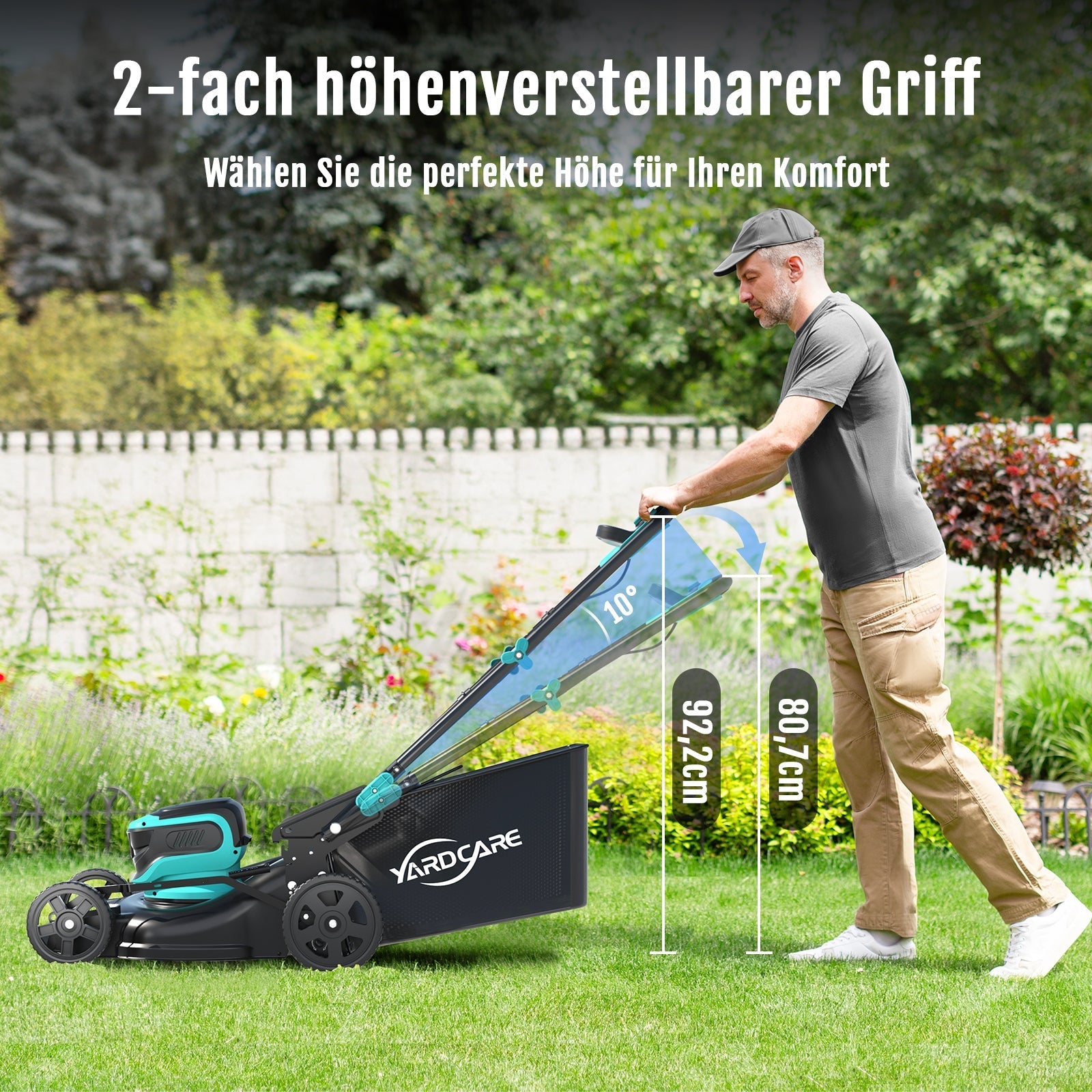 YARDCARE 16" bürstenloser Akku-Rasenmäher