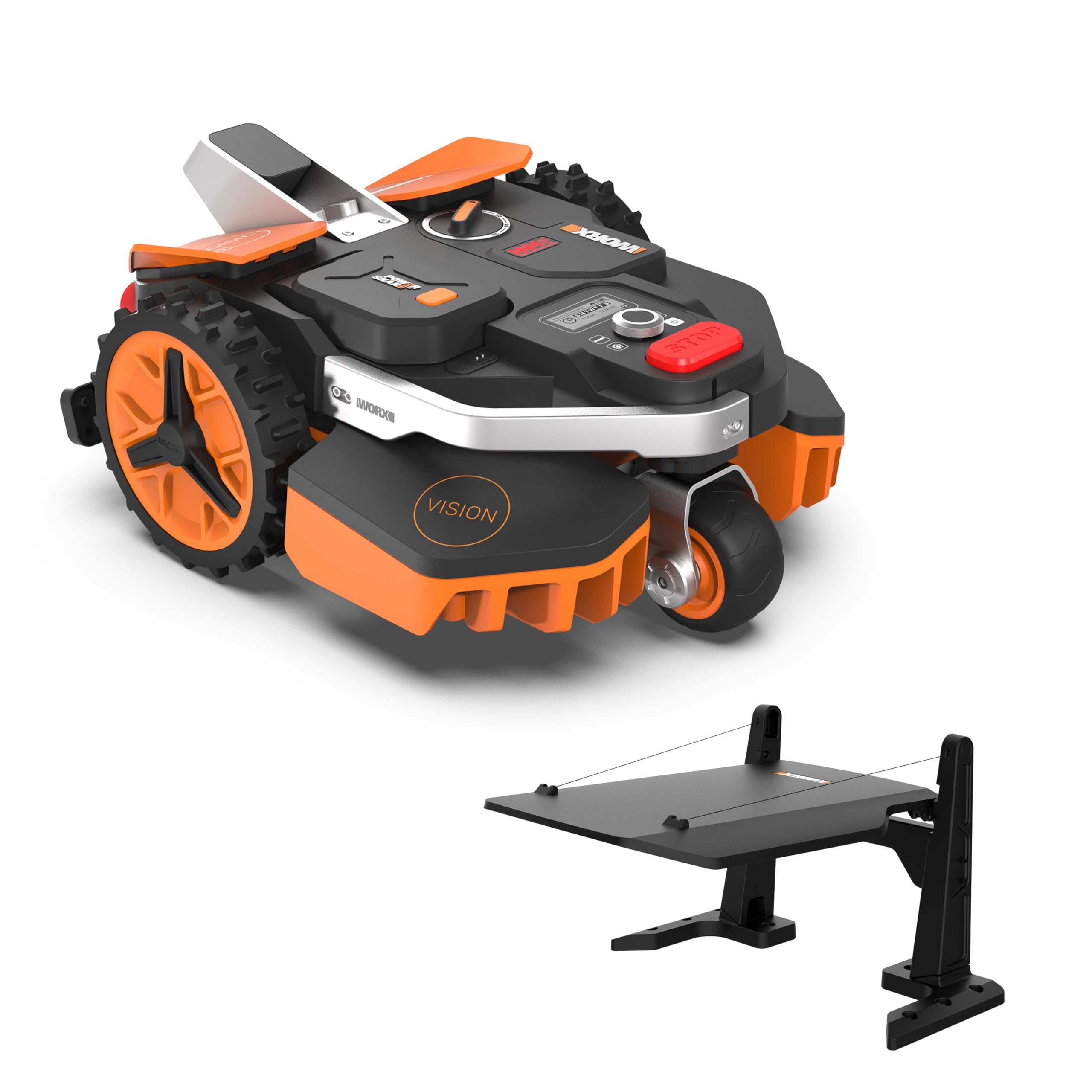 WORX Landroid Plus WR167E Mähroboter mit Begrenzungskabel für Gärten bis 700m² (AIA Navigation, App Steuerung, WLAN, Bluetooth und schwimmendem Mähwerk - max Steigung: 35%)