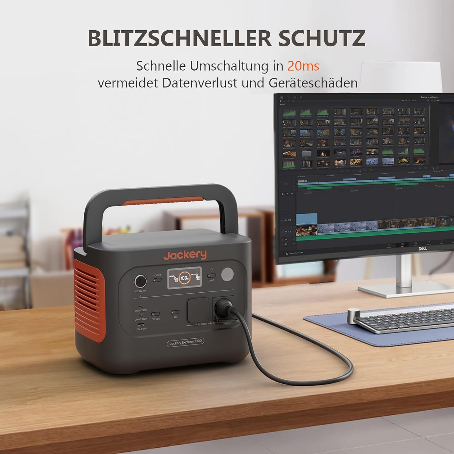 Jackery 1000 V2 Powerstation 1070Wh, 1500W, mit 200W Solarpanel & Schnellladung