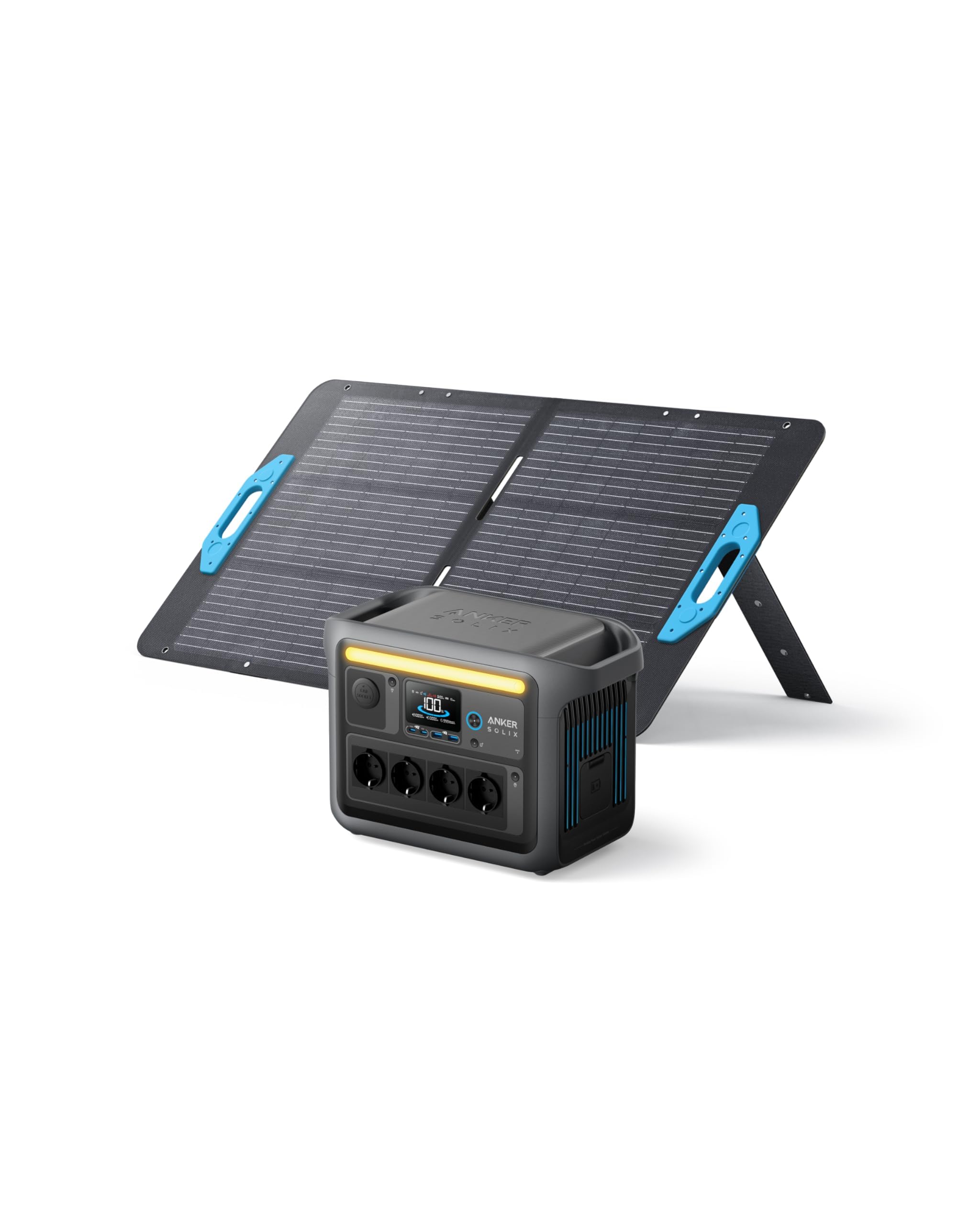 Anker SOLIX C1000 tragbare Powerstation mit wasserfester Tragetasche, 1800W Solargenerator, 1056Wh LFP (LiFePO4) Akku, 4 AC-Steckdosen