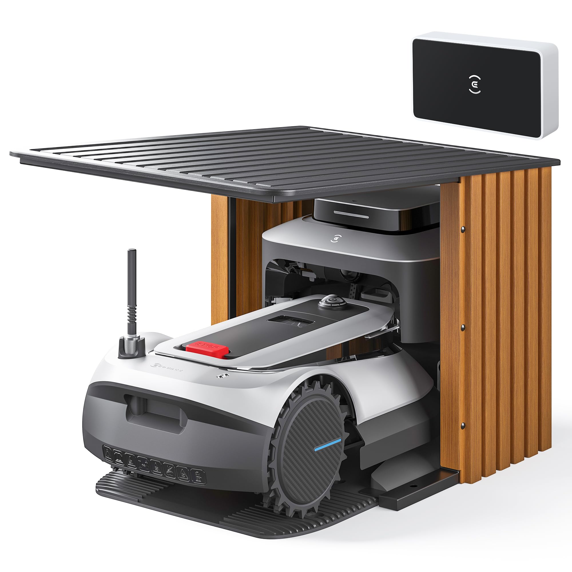 ECOVACS GOAT G1-800 Mähroboter 800㎡ ohne Begrenzungskabel, vollautomatischer kartierender Rasenroboter, Ultra-Weitband+Vision+GPS-Positionierung, 16-Zonen-Management, intelligente Hindernisvermeidung