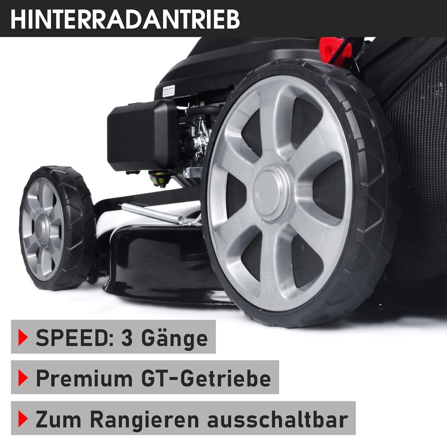 BRAST® Benzin Rasenmäher mit Antrieb | 5,2kW (7PS) | 55cm Schnittbreite | viele Modelle | TÜV | 30-80mm Schnitthöhe | 60L Fangkorb | 4 Takt OHV Motor | Stahlgehäuse | Speed