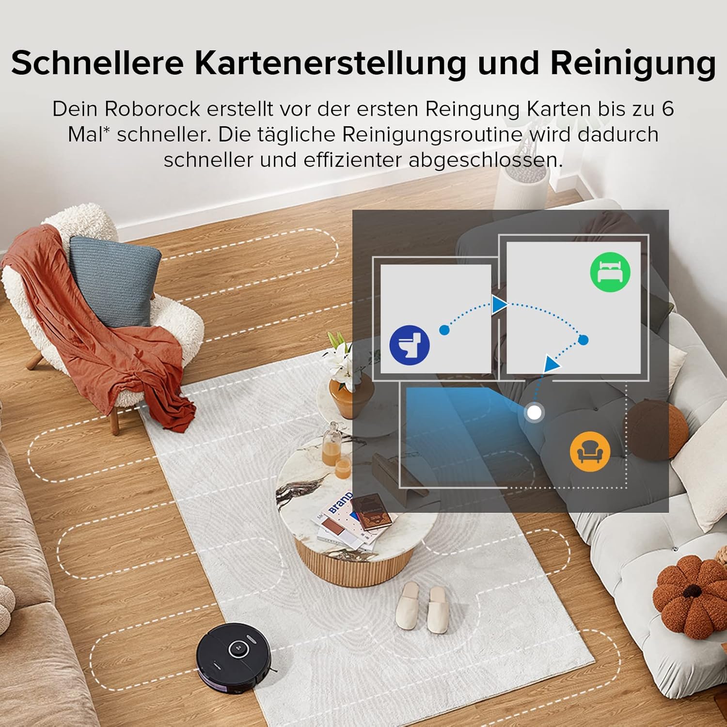 Roborock S8, 6000Pa, Doppelbürste, 3D Hindernisvermeidung, Alexa-kompatibel, Tierhaare
