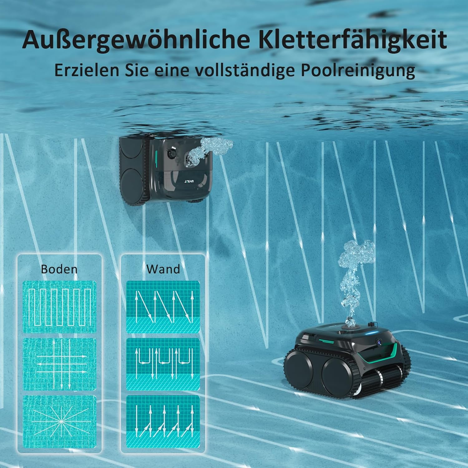 WYBOT C2 Vision AI Kabelloser Poolroboter, Akku, Boden & Wand, Zweischicht-Filter, starke Absaugung, bis 180㎡