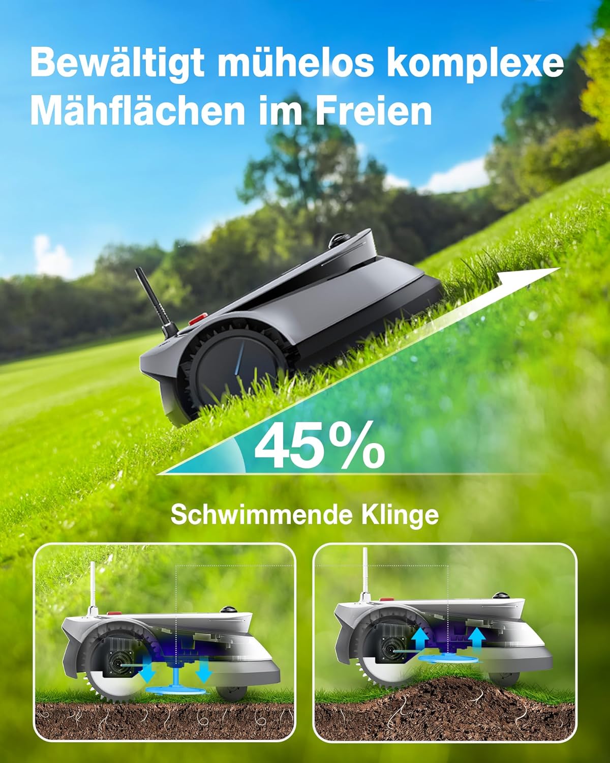 ECOVACS GOAT G1-800 Mähroboter 800 m², ohne Kabel, GPS & Hindernisvermeidung