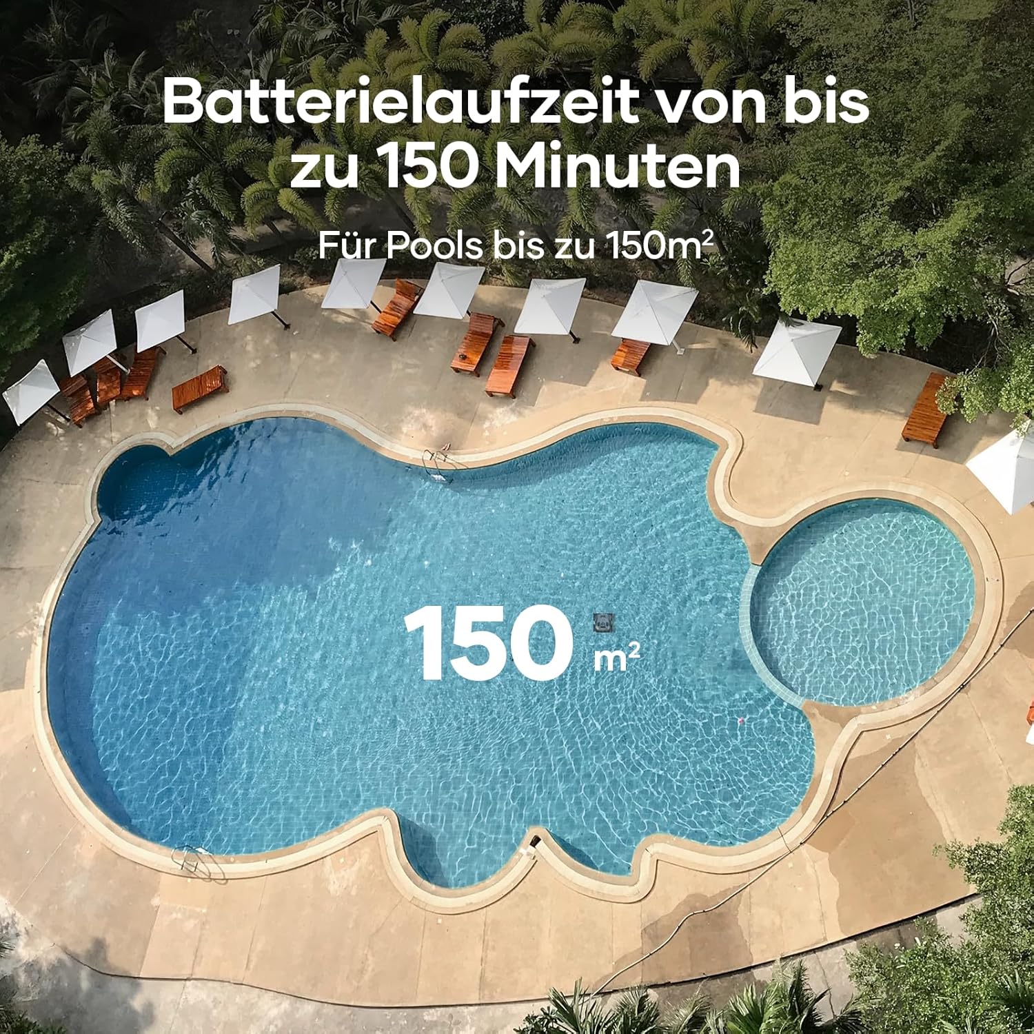 AIPER ZT6002 Poolroboter, Quad-Motor, WavePath, 3 Modi, Kabellos, Boden & Wand, bis 150㎡