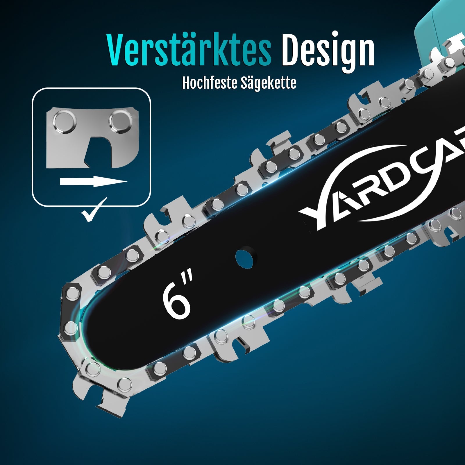 YARDCARE 6" bürstenlose Akku-Kettensäge